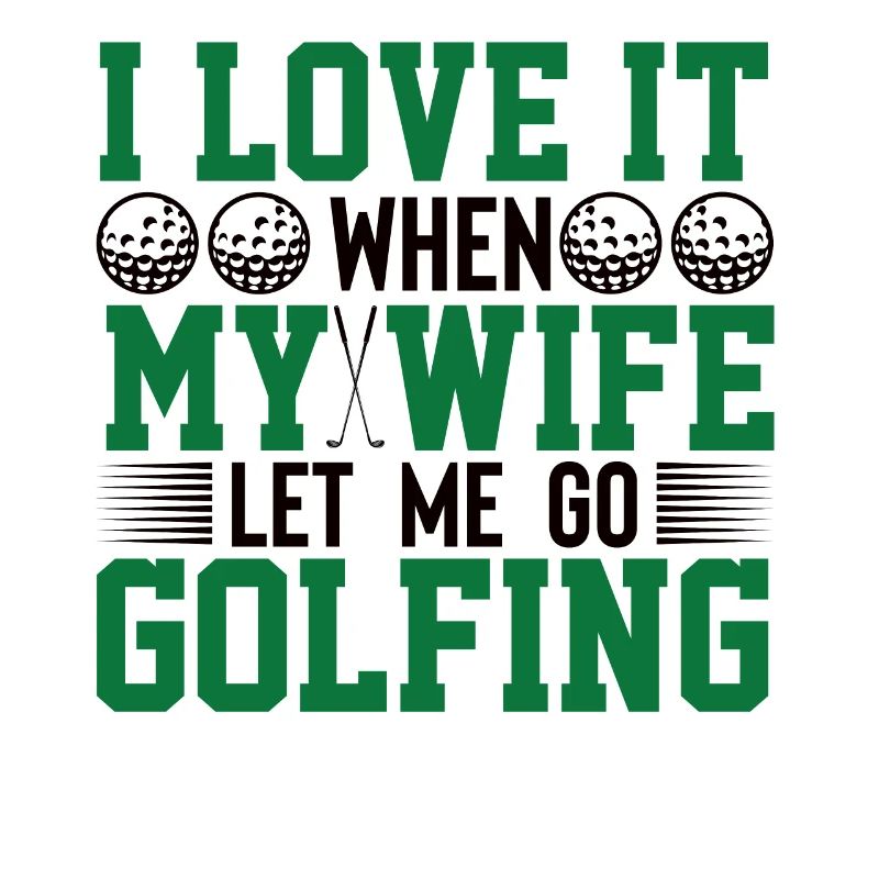 Golf Ehefrau Golfspieler Golftasche Ehemann Ball