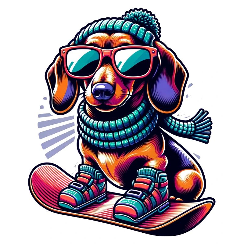 Teckel Snowboard Aventure D’hiver