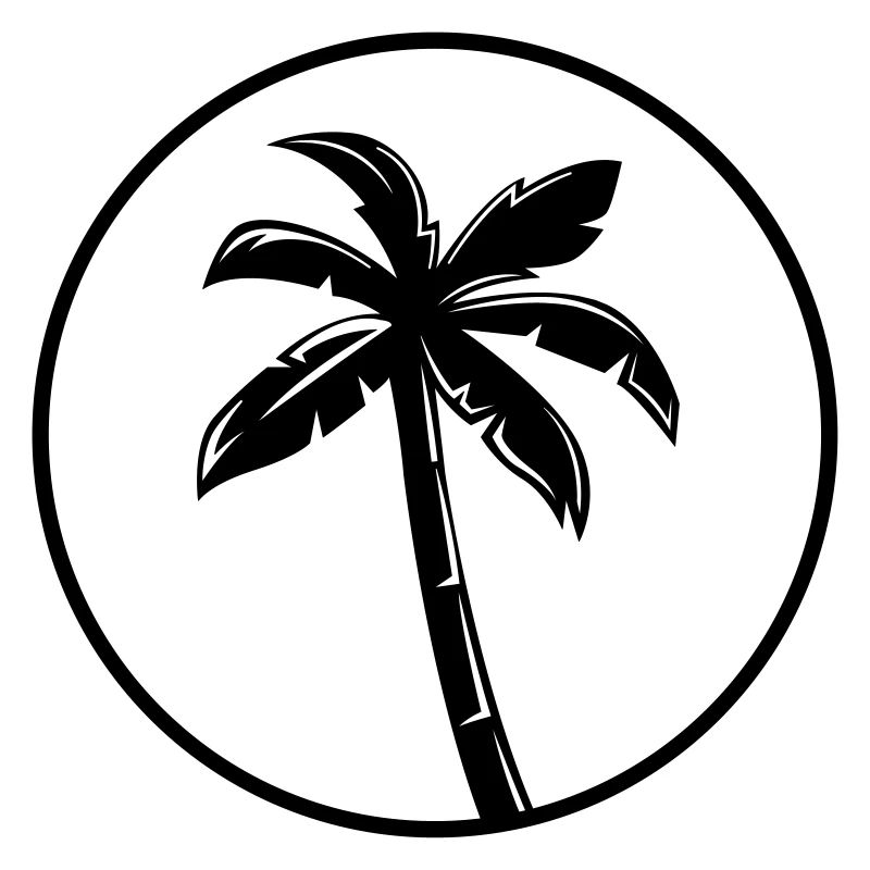 palm silhouette circle