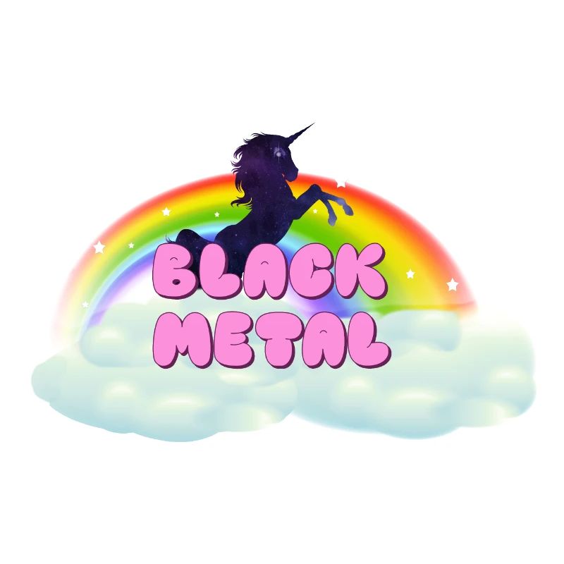 Black Metal Regenbogen Einhorn