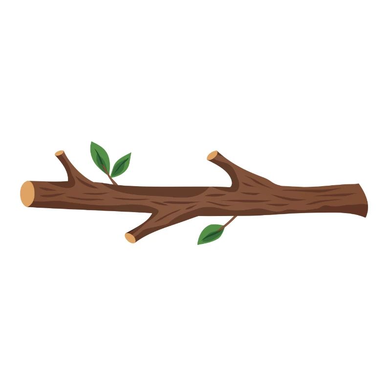 Branche simple couchée brune