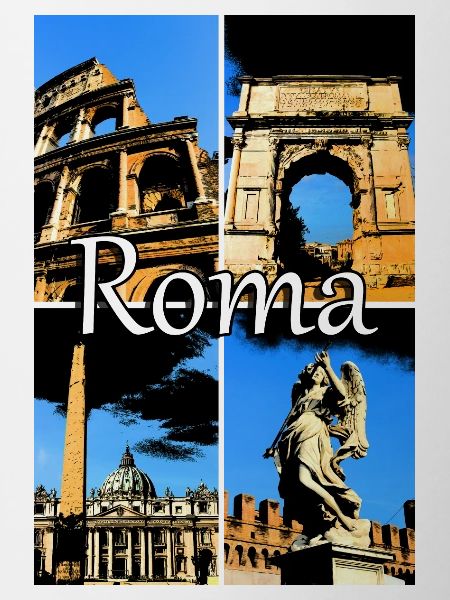 Roma collage comic sign lettering