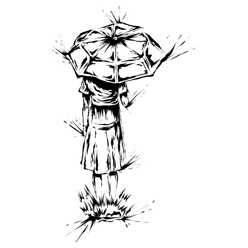 Frau im Regen