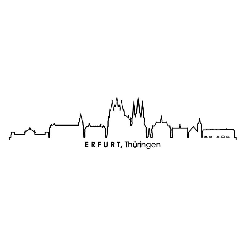 Erfurt Thuringia SKYLINE City Silhouette