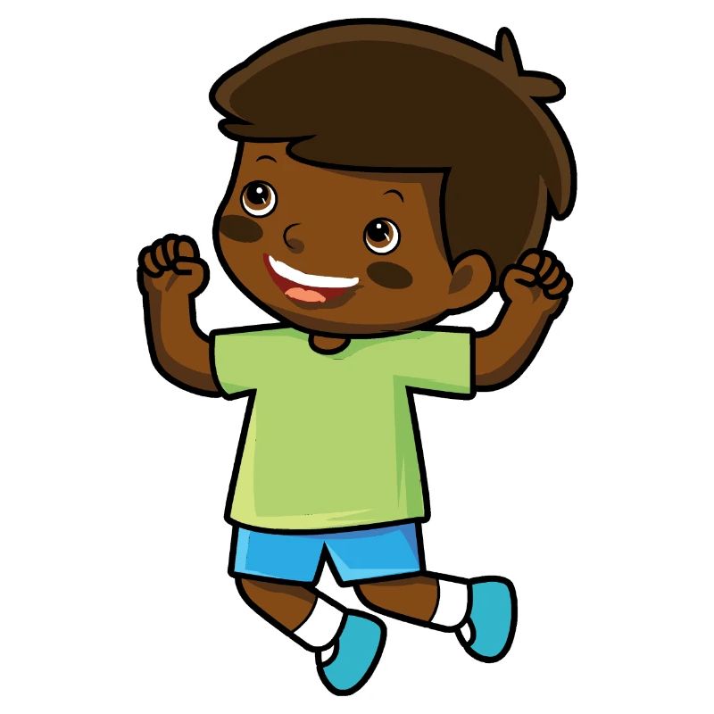 Junge springt Einschulung Freude Kindergarten