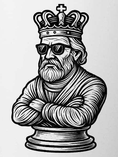 Cool chess king with sunglasses