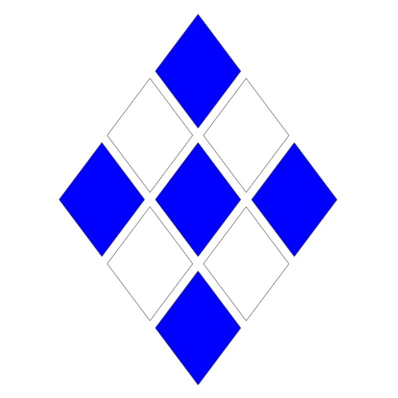 Diamond Pattern Blue White