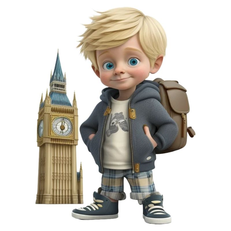 Smiling Boy - BIG BEN - Souvenir van Londen