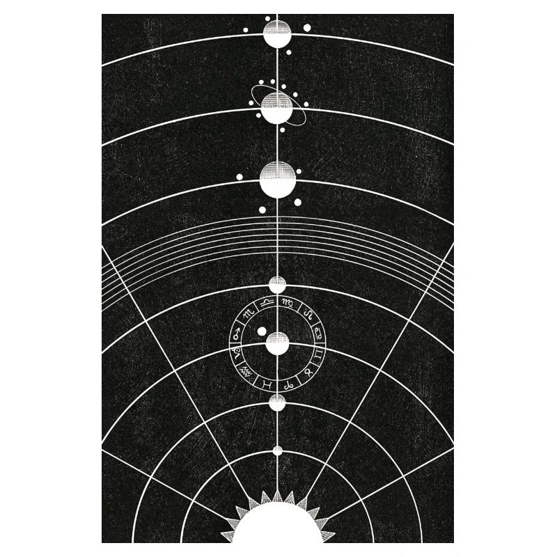 Solar System Drawing Vintage