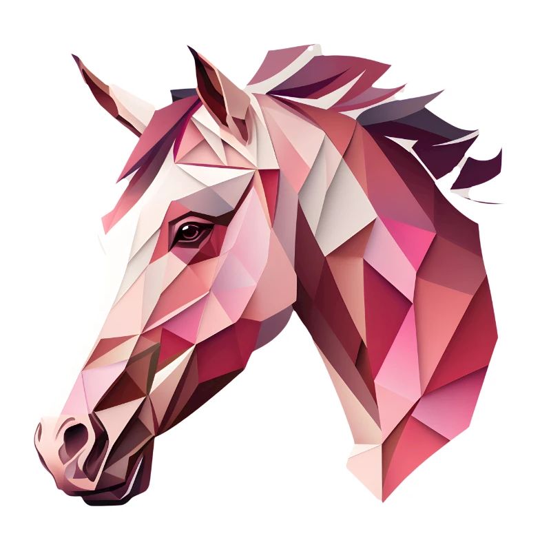 An angular pink horse kop