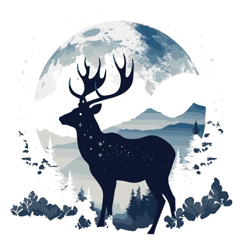 Forêt de cerfs Lune Nature