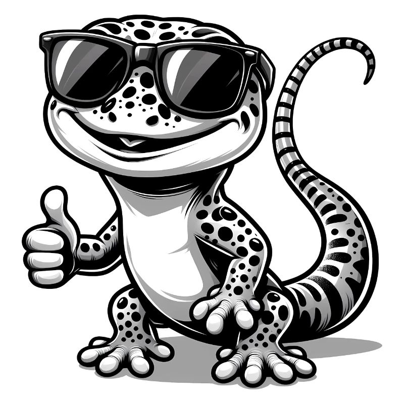 Gecko mit Sonnenbrille