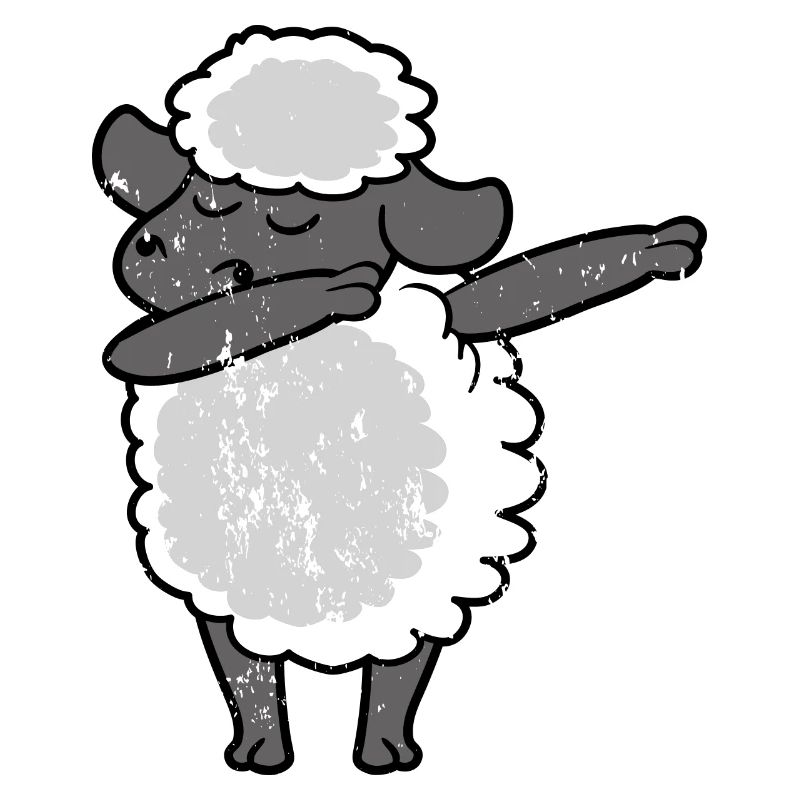 Rétro Vintage Style Grunge Dabbing Dab Lamb mouton