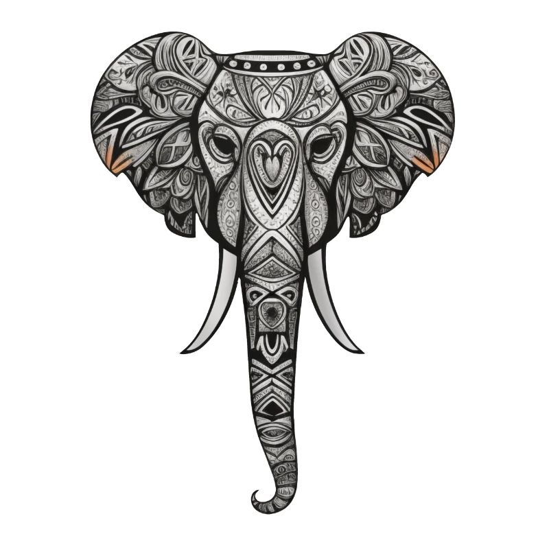 Elephant with African pattern no2