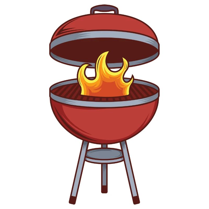 Cartoon Looking Weber Style Grill With Lid Open