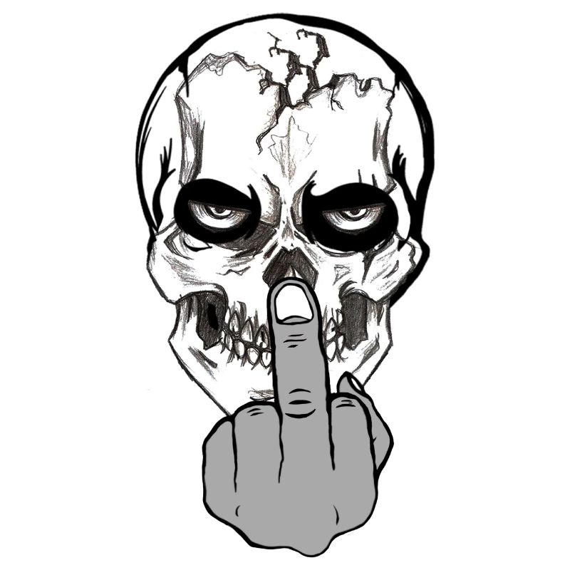 Bad Skull -tête de mort avec message