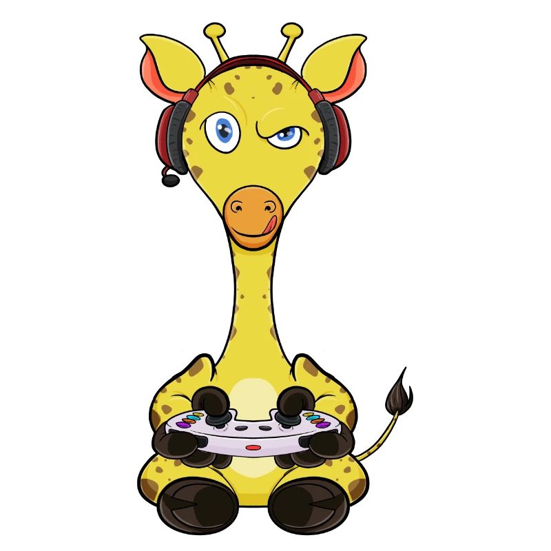 Giraffe With Gaming Controller I Funny Gaming I