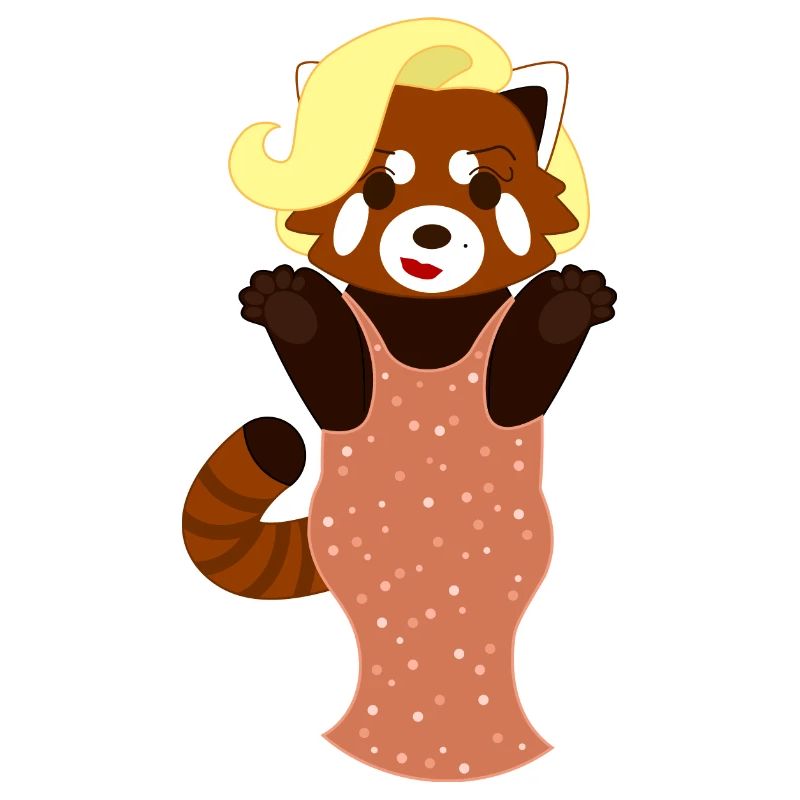 Red panda dressed as Marilyn Monroe