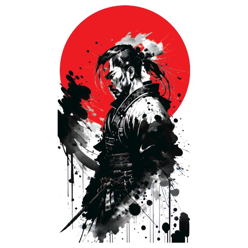 Japanese Samurai Ink Art
