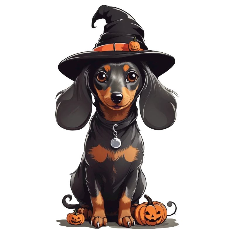 Sorcières teckel Halloween chien Magic Design