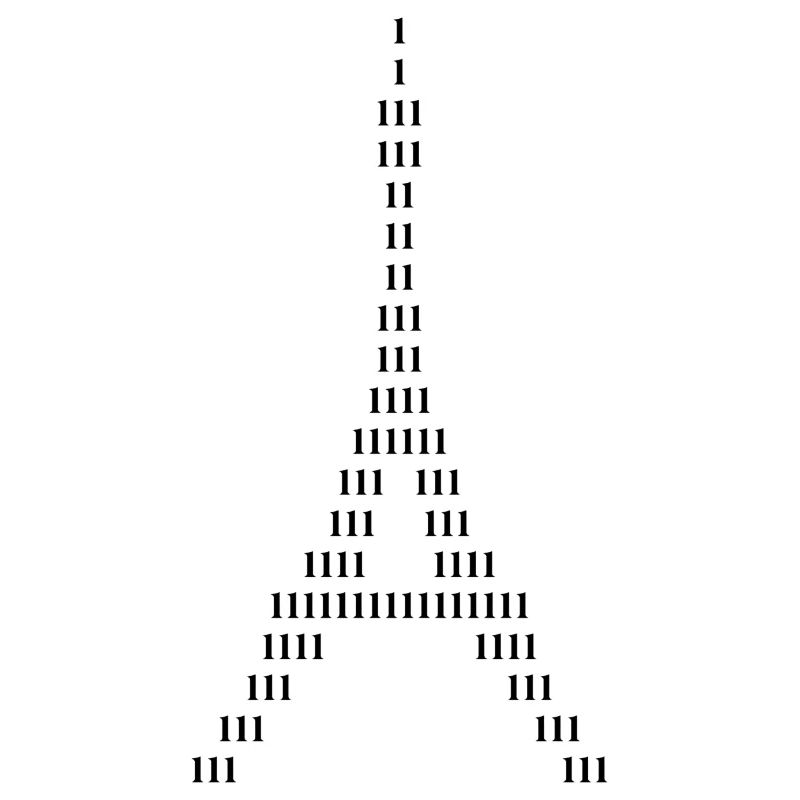 Silhouette des Eiffelturms aus Einsen