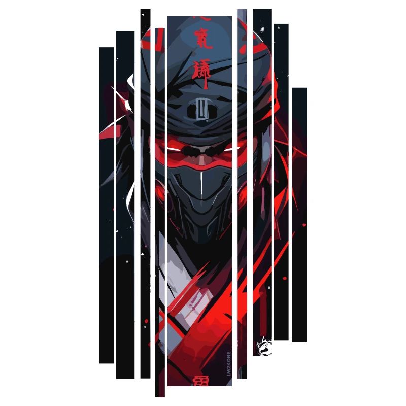 Cyborg Mann Ninja Kanji Rot
