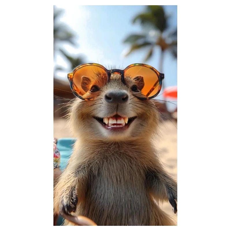 Chillendes Capybara am Strand