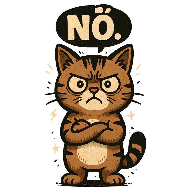 Déclaration Chat Non Juste Non Non Ne Pas Vouloir