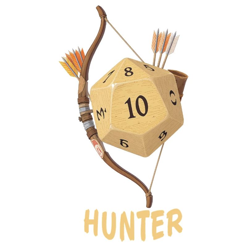 D20 with Bow & Arrow – Hunter Fantasy Dice