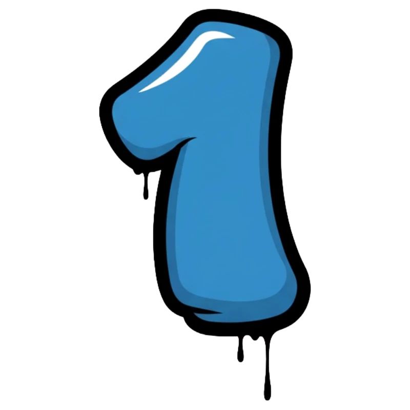 Blue number one design