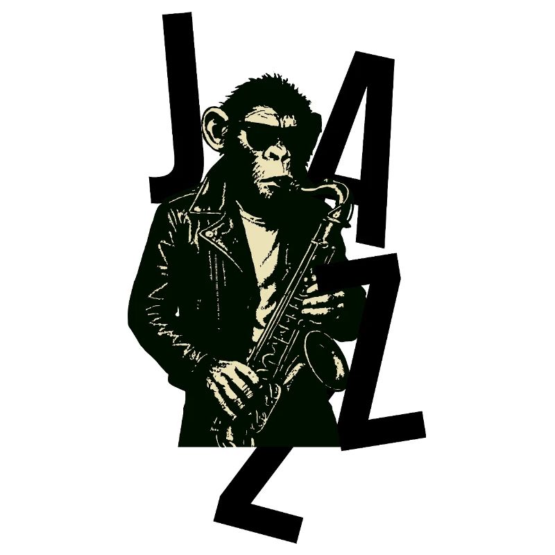 Singe saxophone en cuir