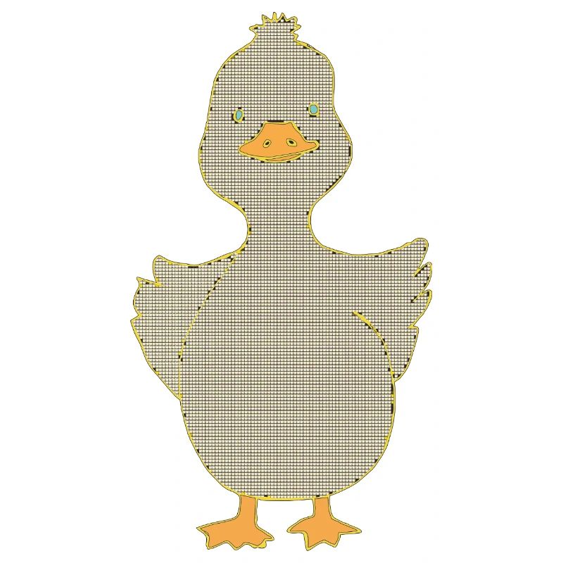 Checkered duck with yellow beak