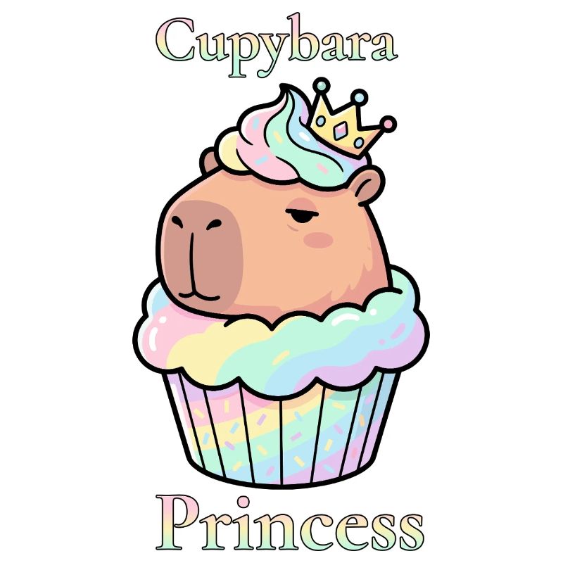 Cupcake Princesse Capybara avec couronne