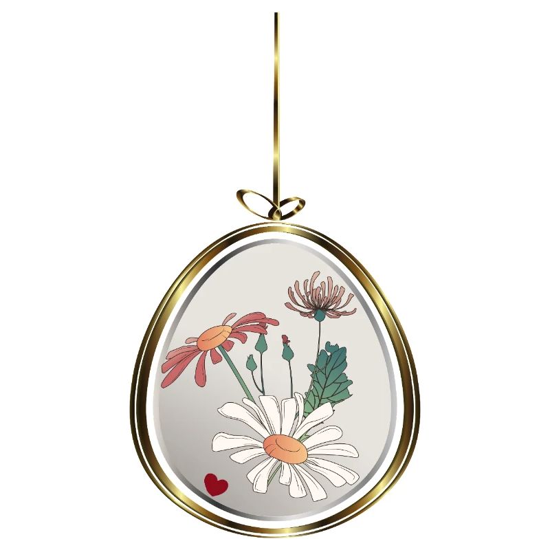 Pendentif fleur dans un cadre doré