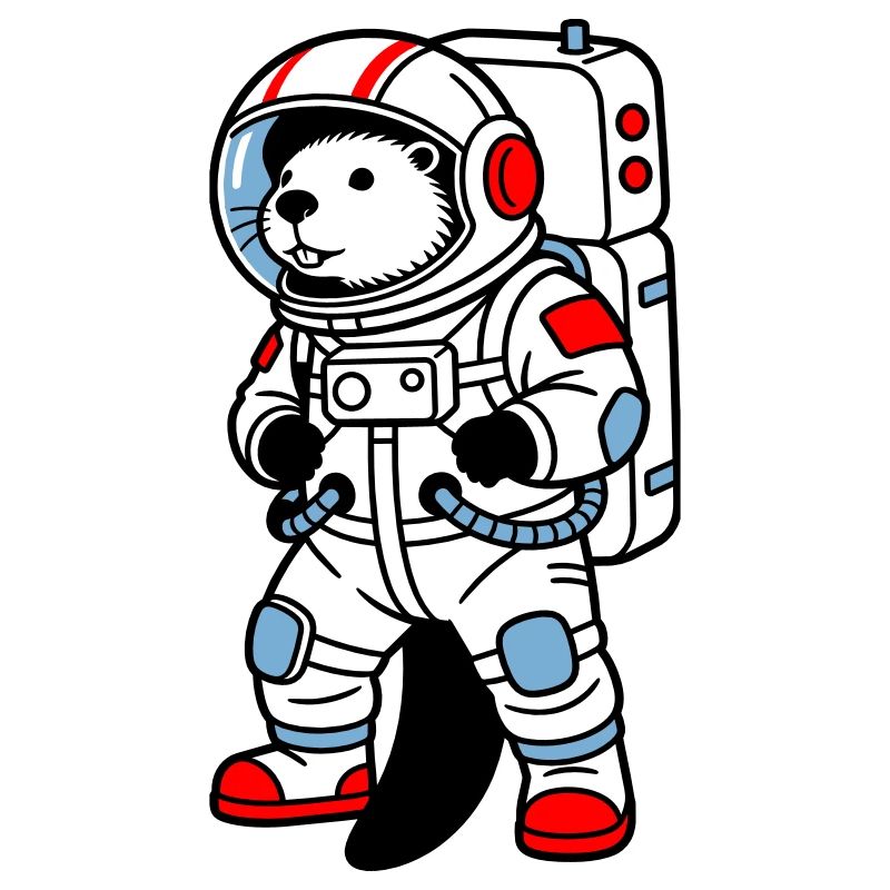 beaver in spacesuit