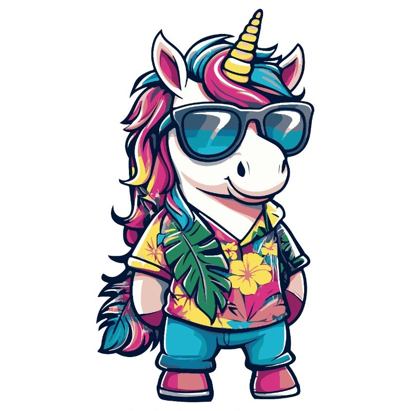 Einhorn Comic Urlaub