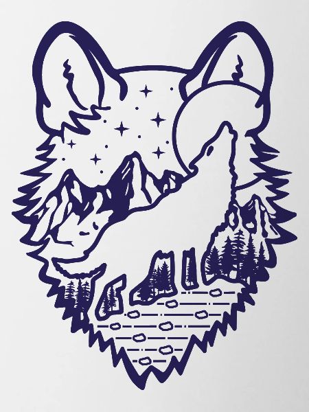 Howling Wolf | Full moon | gift