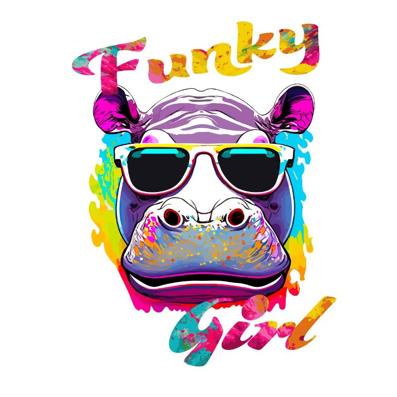 Funky Mädchen Nilpferd