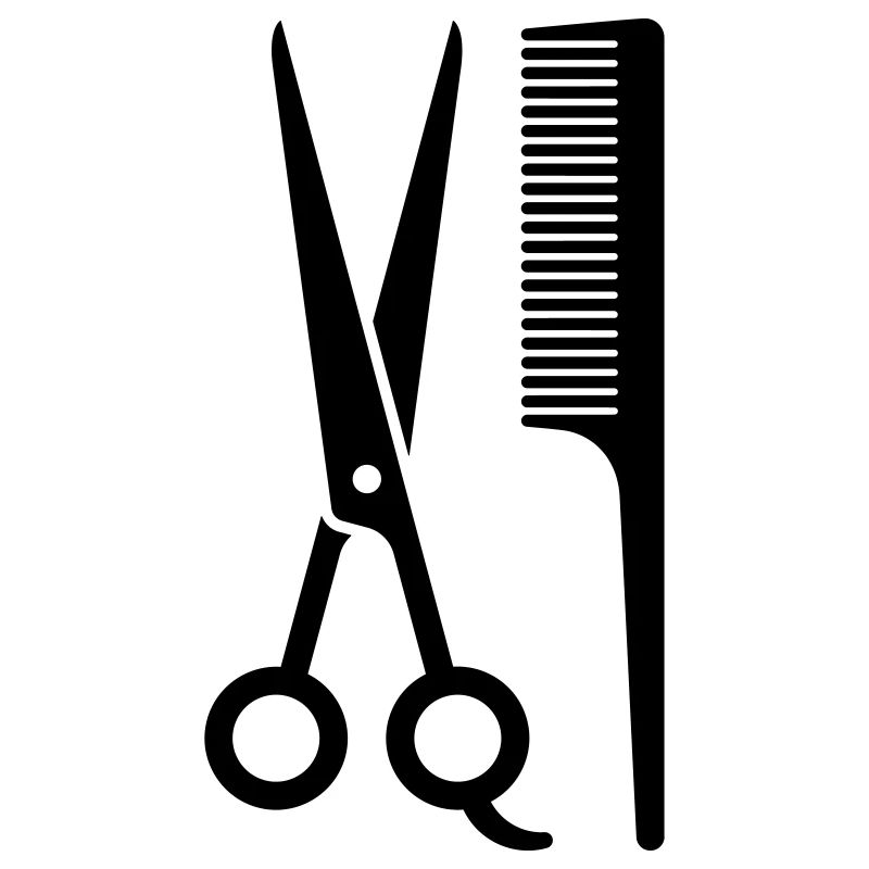 Ciseaux et peigne à cheveux