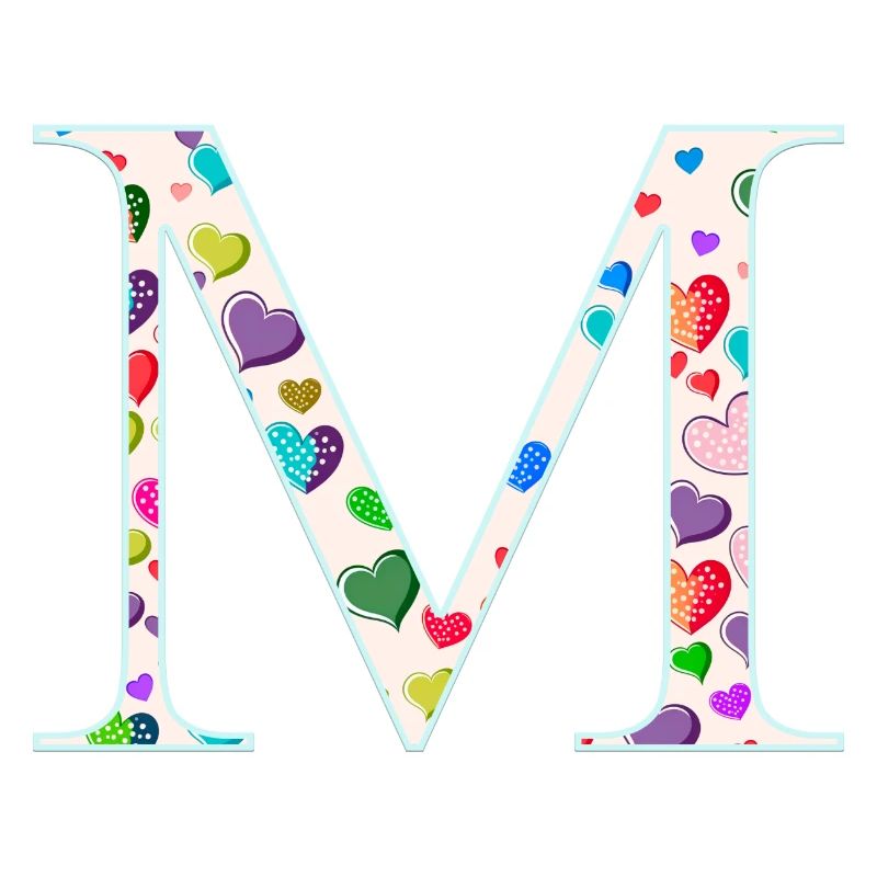 Personalisierbar Monogramm M Herzmuster