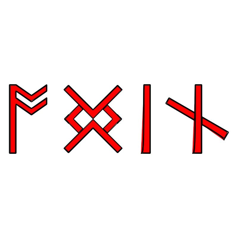Odin runes font Germanic Vikings Celts red