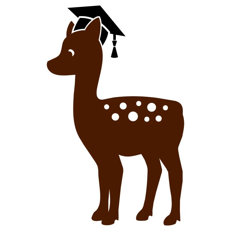 Rehkitz mit Doktorhut - Geschenk zur Doktorarbeit