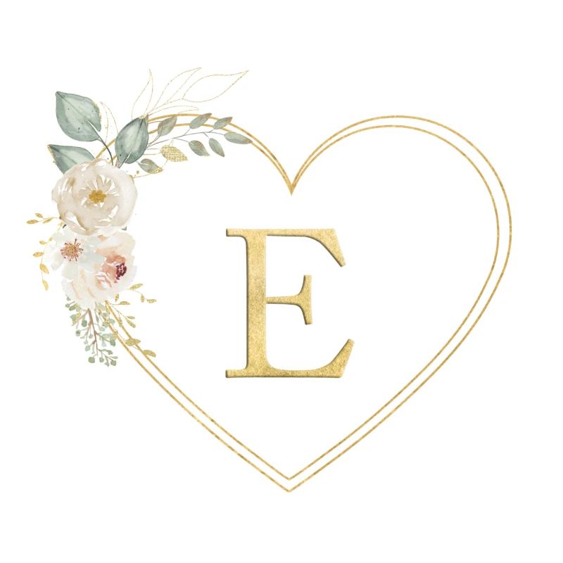 Customizable heart Monogram E
