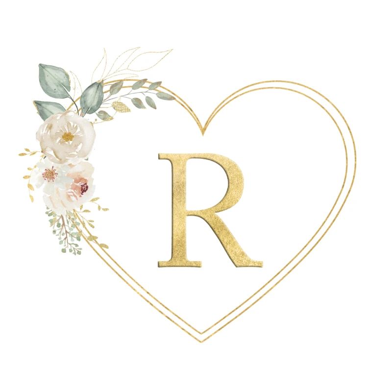 Customizable heart monogram R