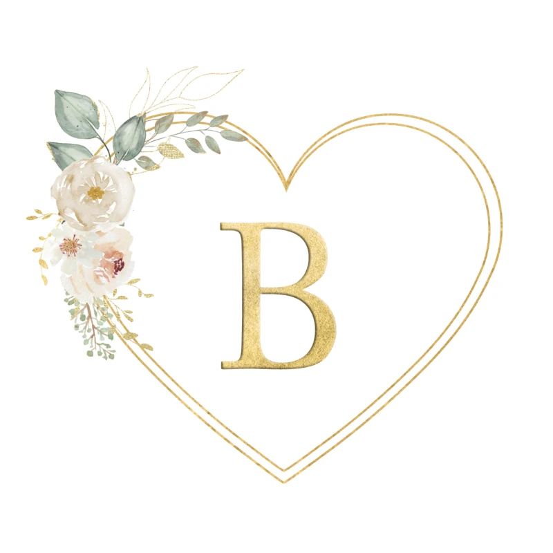 Customizable heart Monogram B