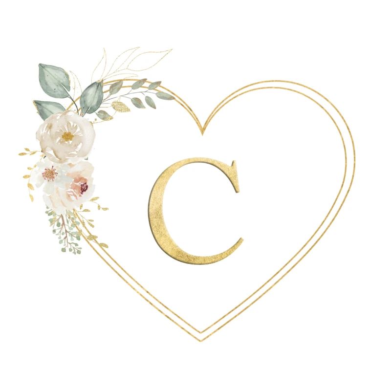 Customizable heart monogram C