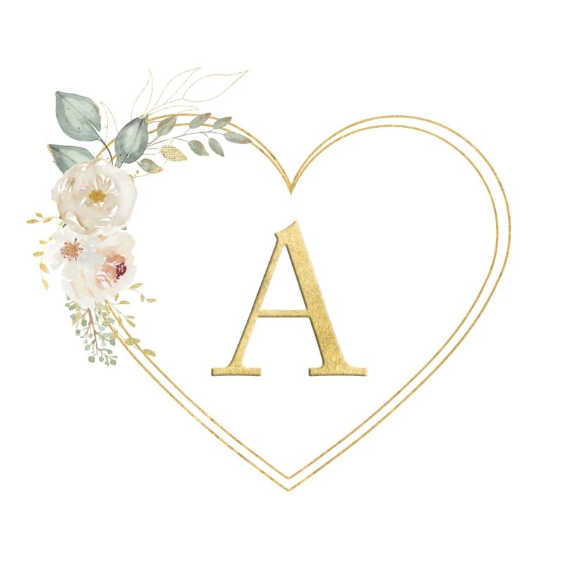 Customizable heart Monogram A