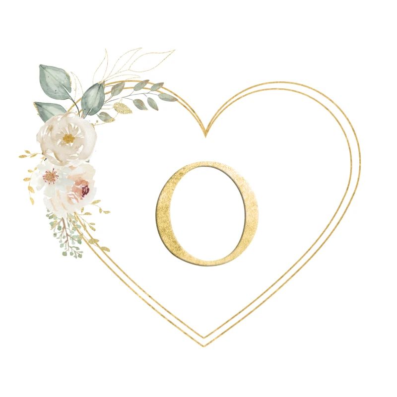 Customizable heart monogram O