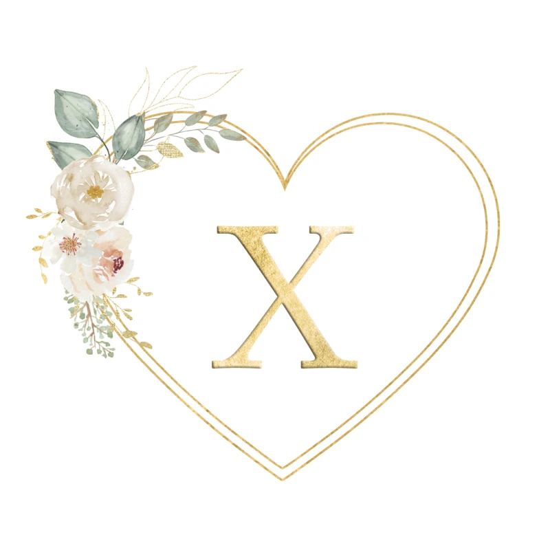 Customizable heart Monogram X