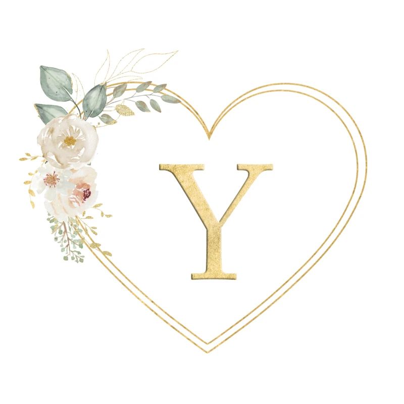 Customizable heart Monogram Y